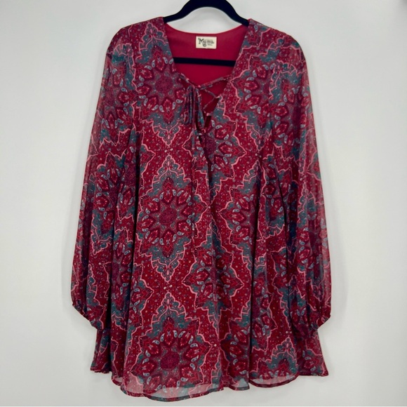Show Me Your MuMu Dresses & Skirts - Show Me Your Mumu Paisley Floral Jamie Tunic Thunderbird Mini Dress Long S